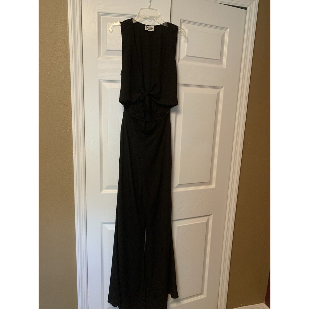 Show Me Your Mumu Jumpsuit Size Small Tie Front Black Tank Pants